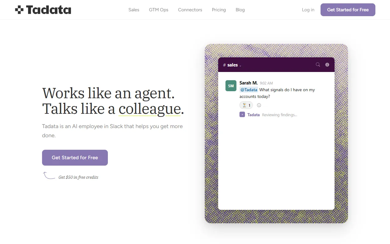 Tadata website screenshot