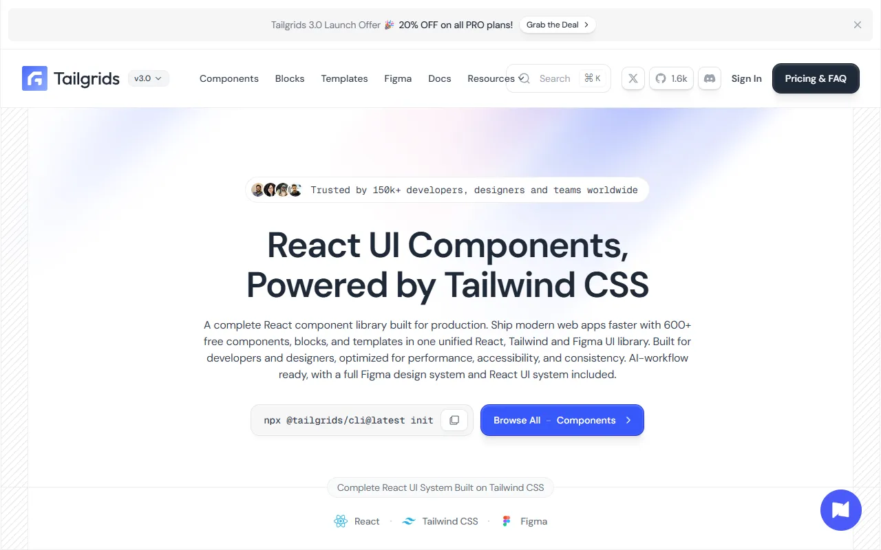Tailgrids website screenshot