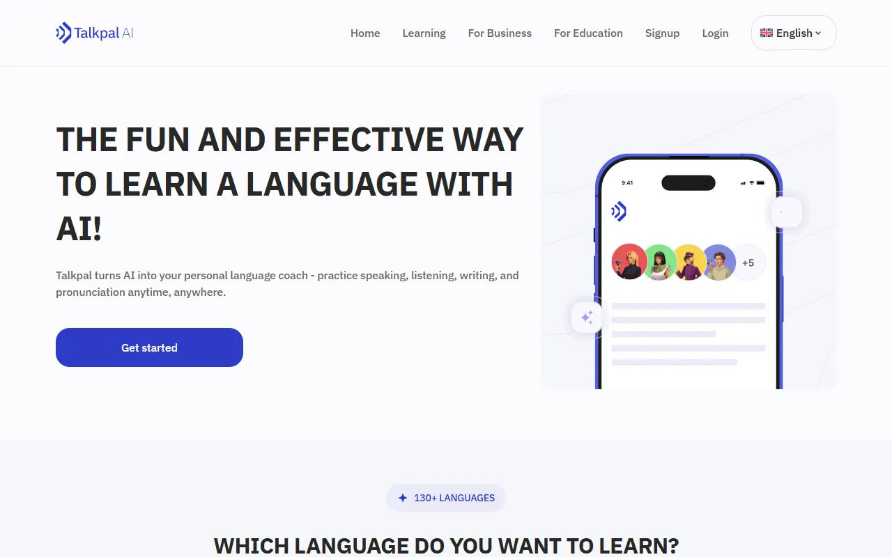 TalkPal website screenshot