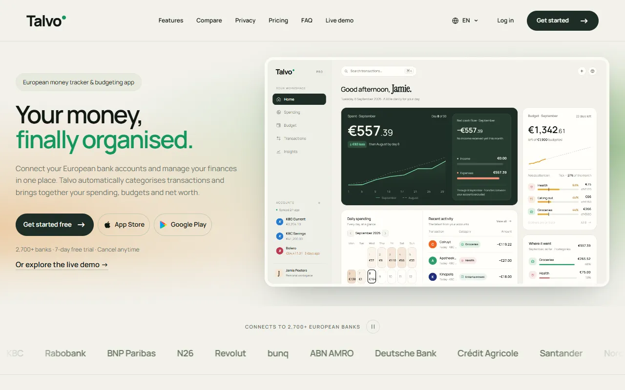 Talvo website screenshot