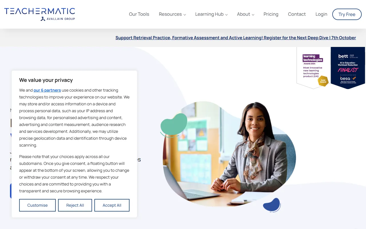 TeacherMatic website screenshot
