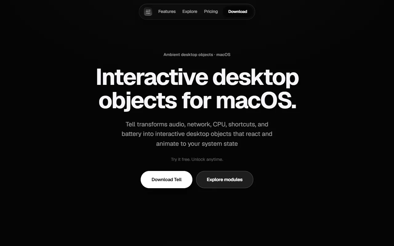 Tell website screenshot