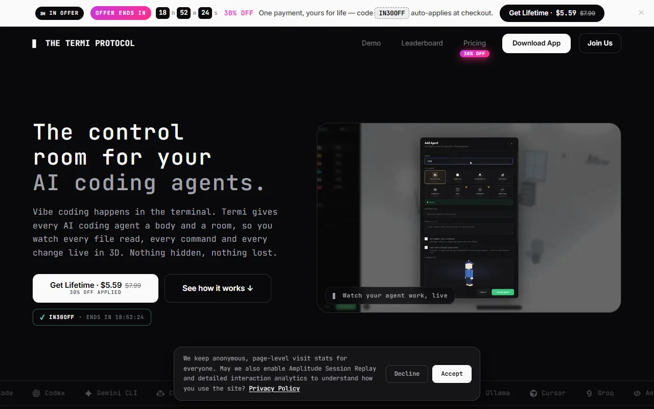 Termi Protocol website screenshot