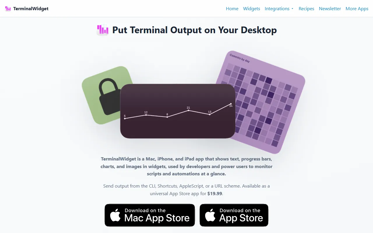 TerminalWidget website screenshot