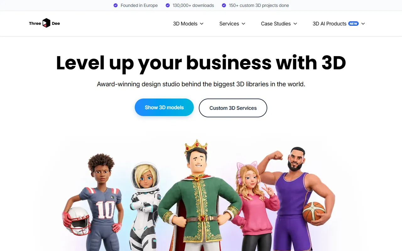 ThreeDee AI 3D Bust Maker website screenshot