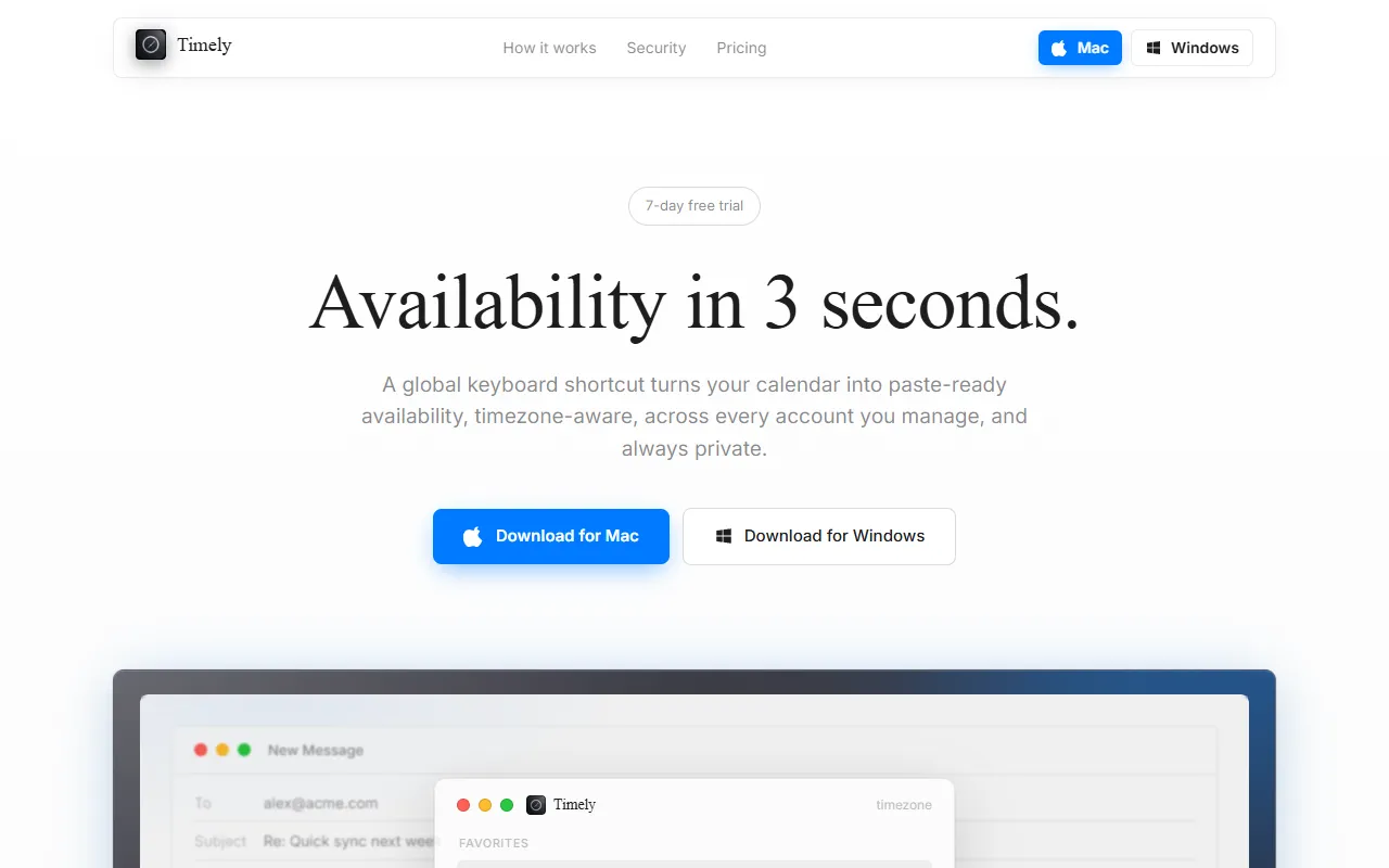 Timely website screenshot