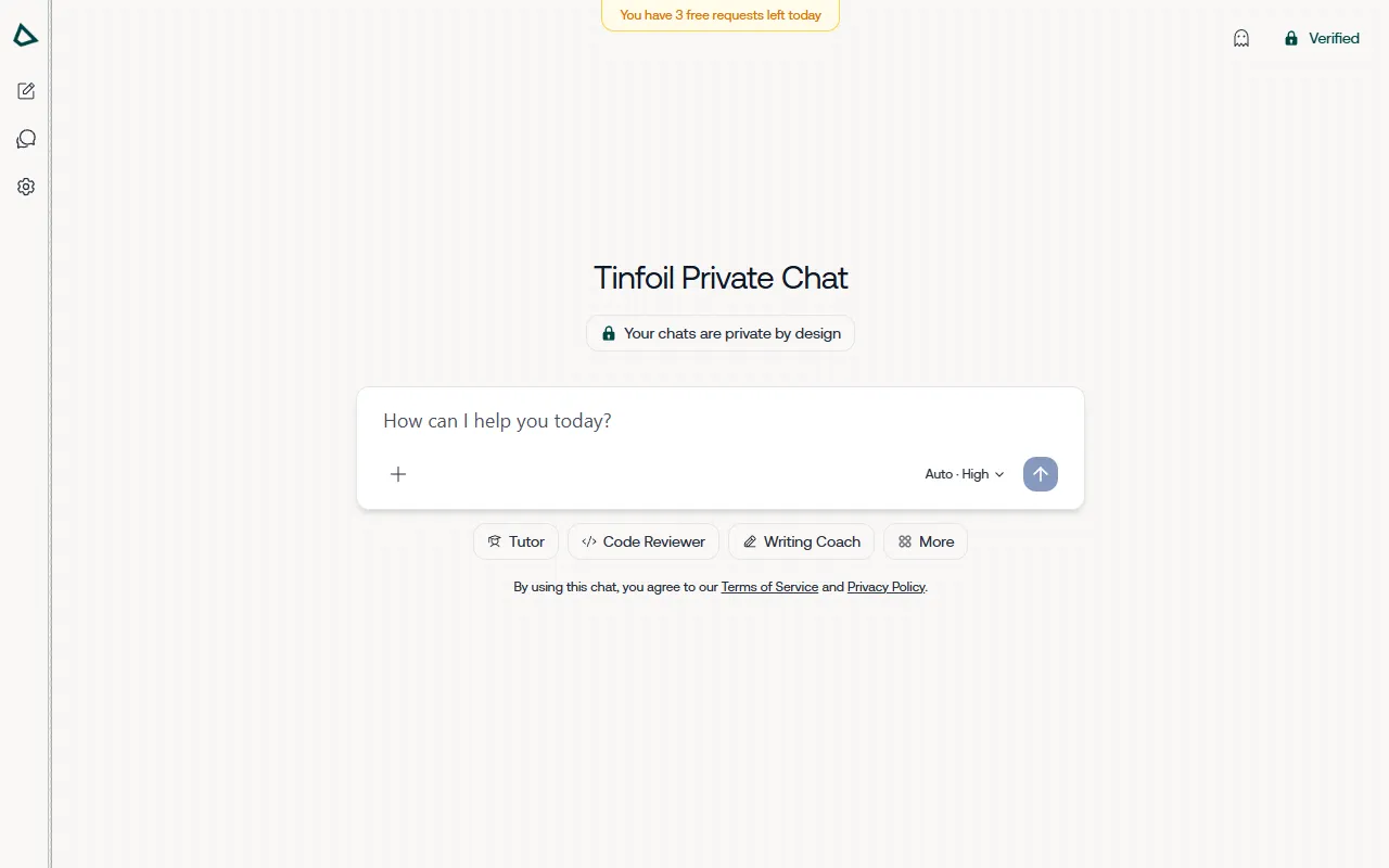Tinfoil website screenshot