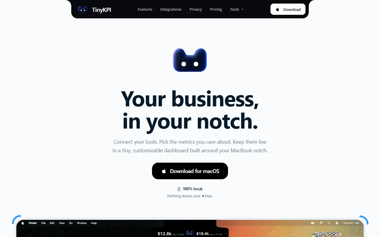 TinyKPI website screenshot