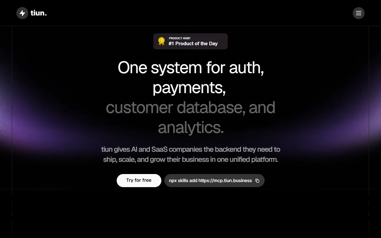 tiun. website screenshot