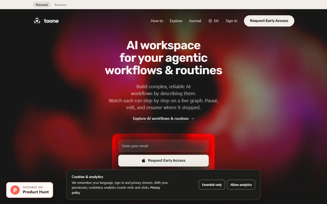 Toone website screenshot