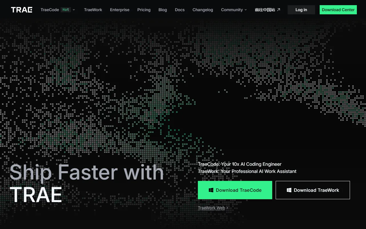 Trae website screenshot