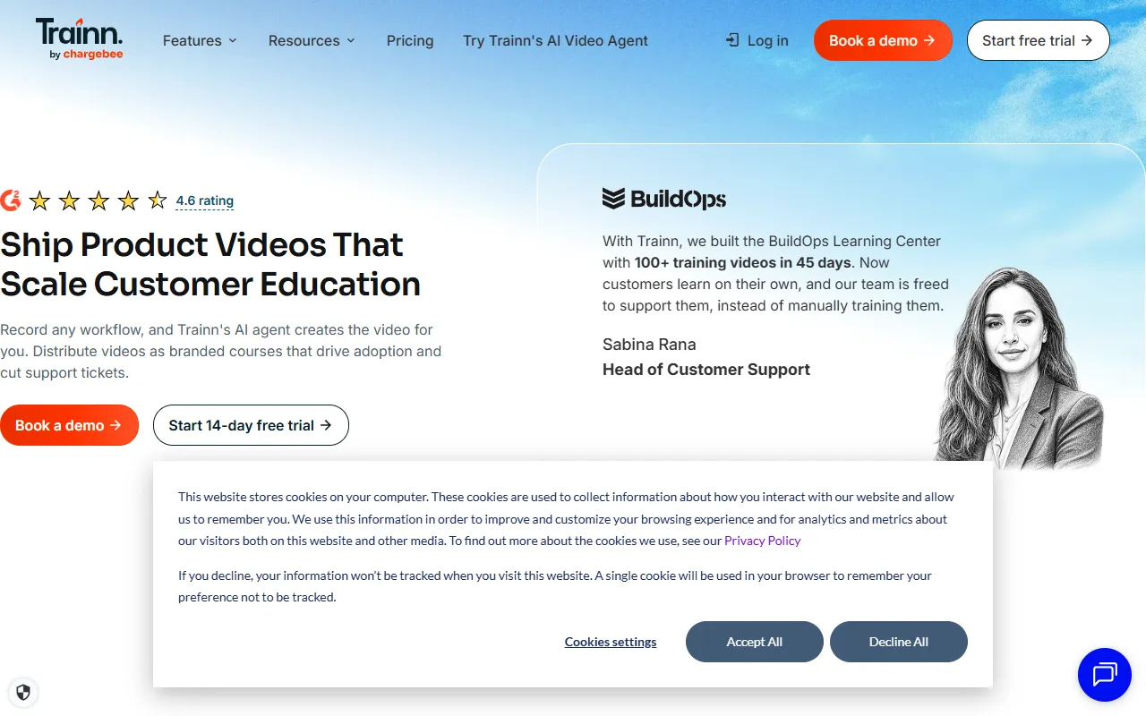 Trainn website screenshot
