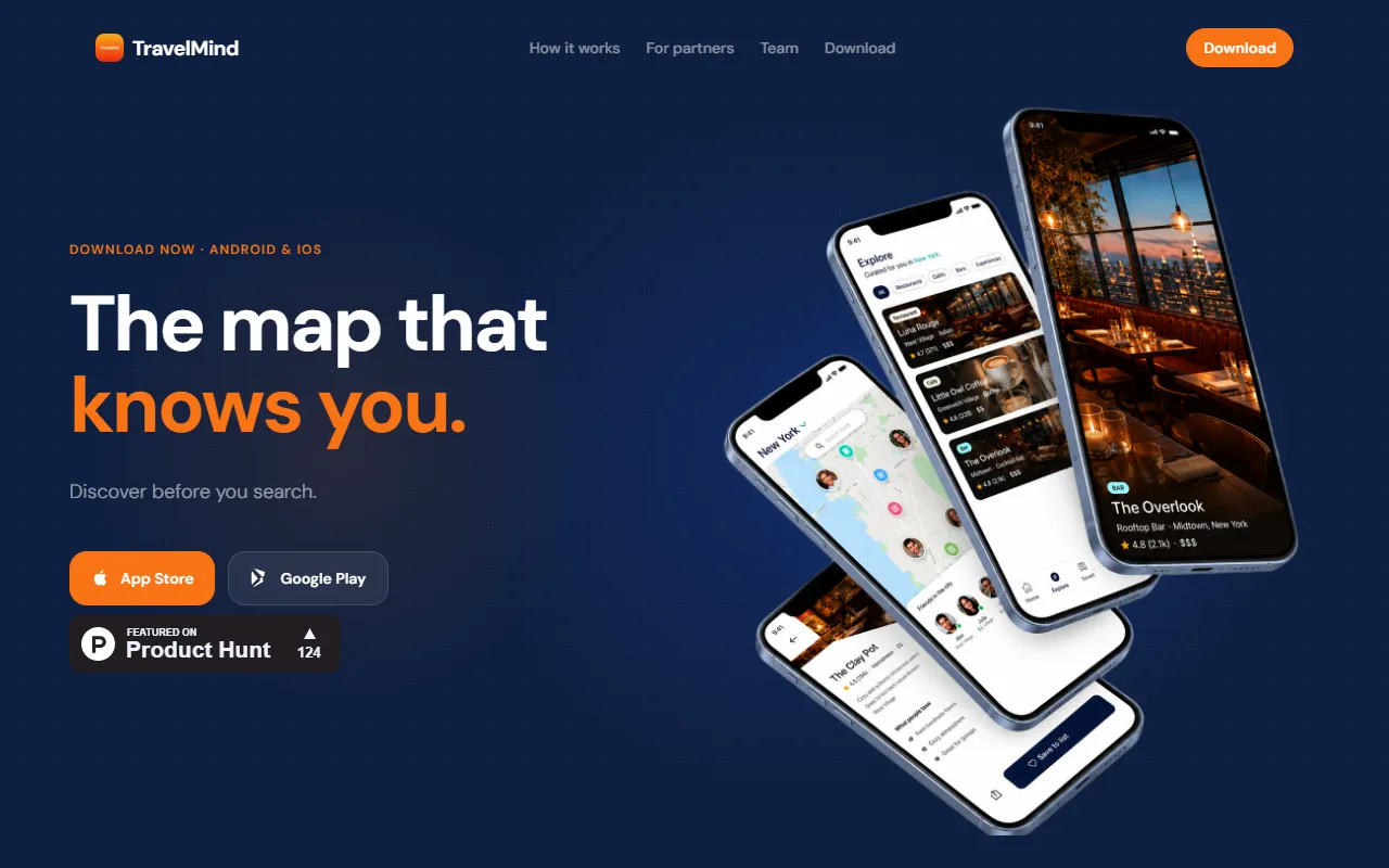 TravelMind website screenshot