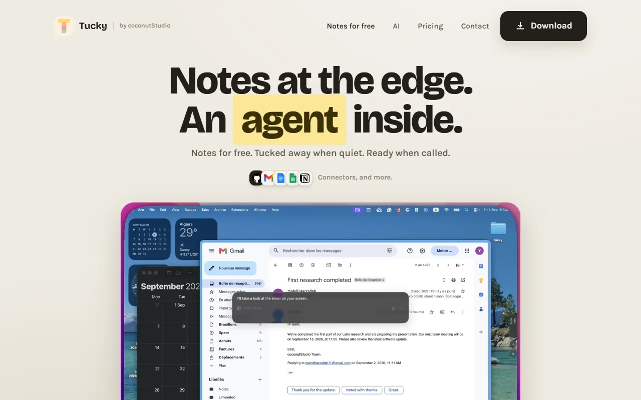 Tucky website screenshot