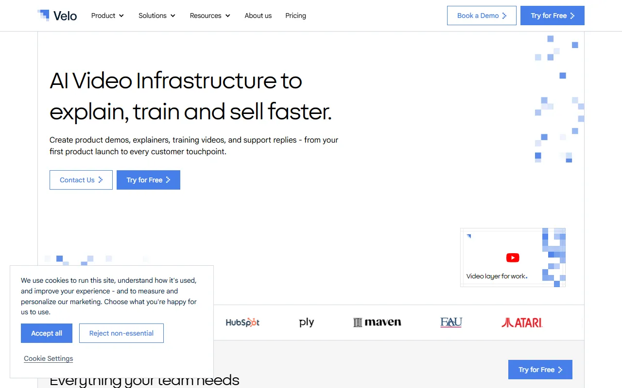 Velo website screenshot