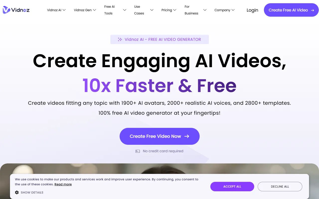 Vidnoz website screenshot