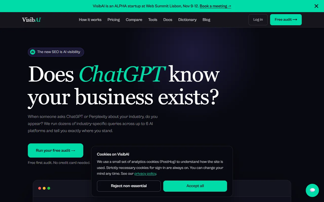 VisibAI website screenshot