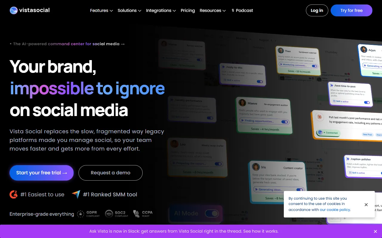 Vista Social website screenshot