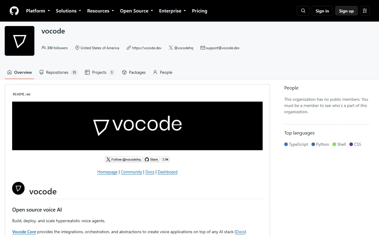 Vocode website screenshot