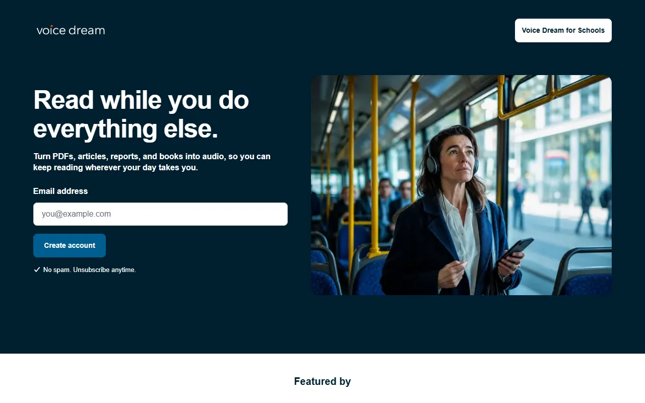Voice Dream website screenshot