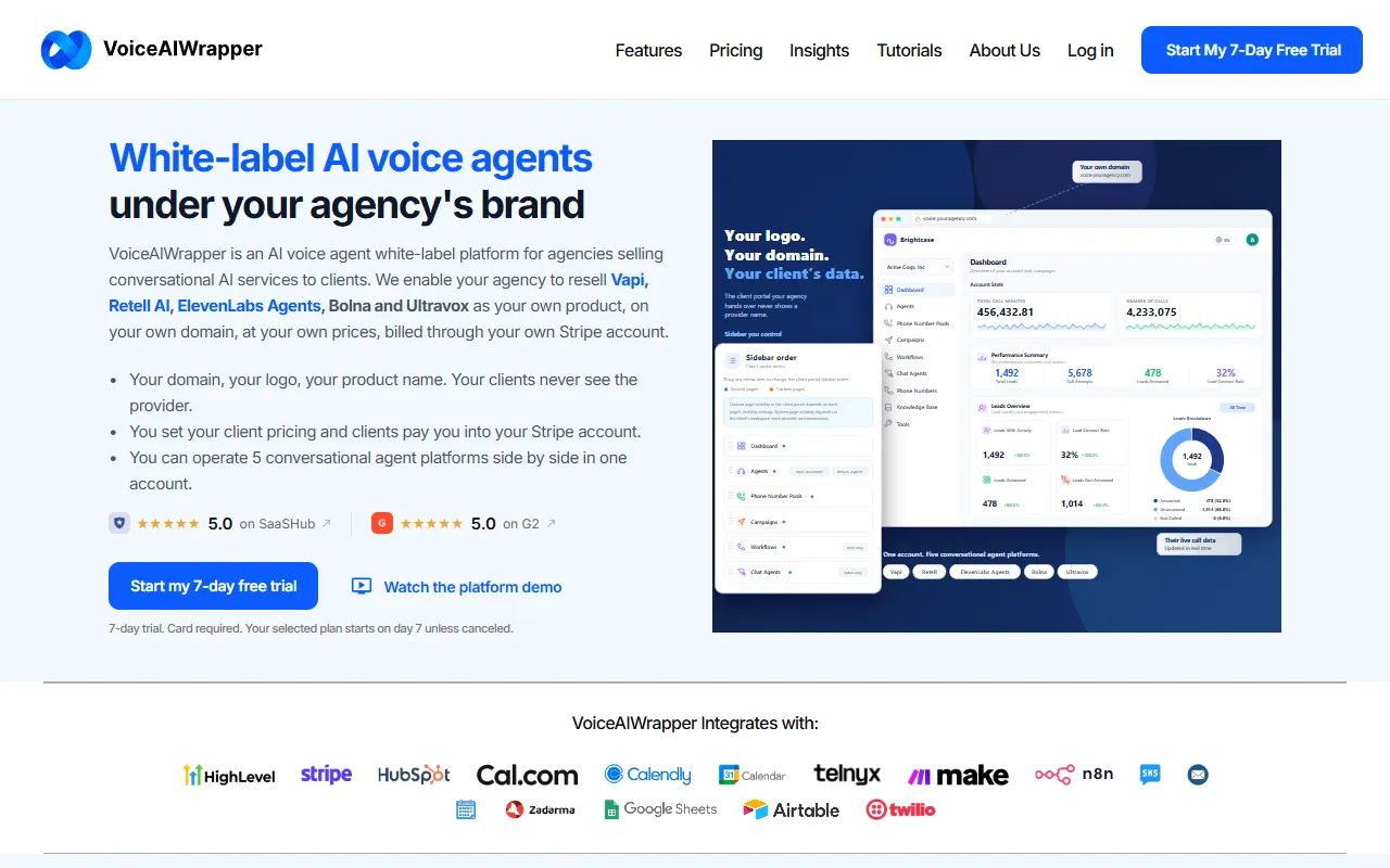 VoiceAIWrapper website screenshot
