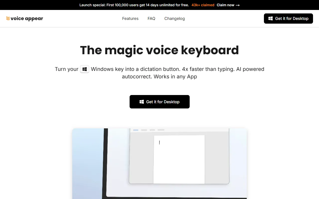 VoiceAppear website screenshot