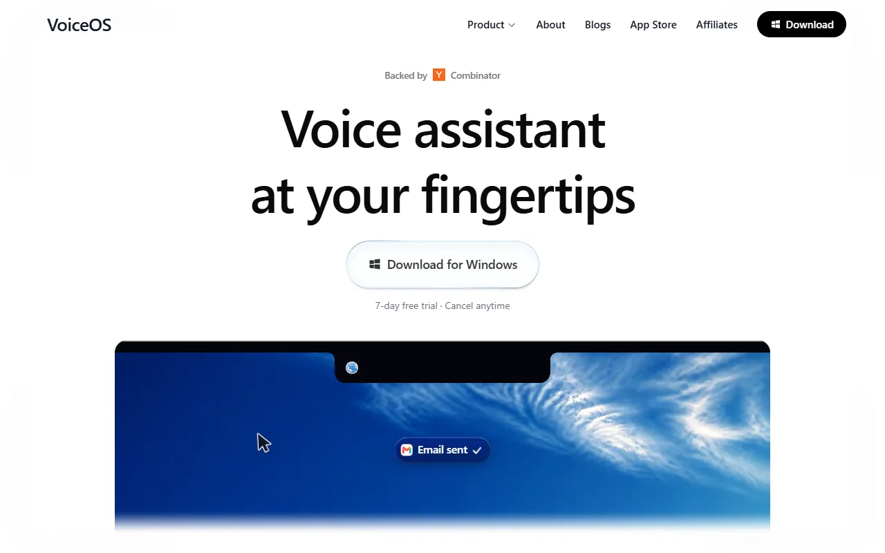 VoiceOS website screenshot