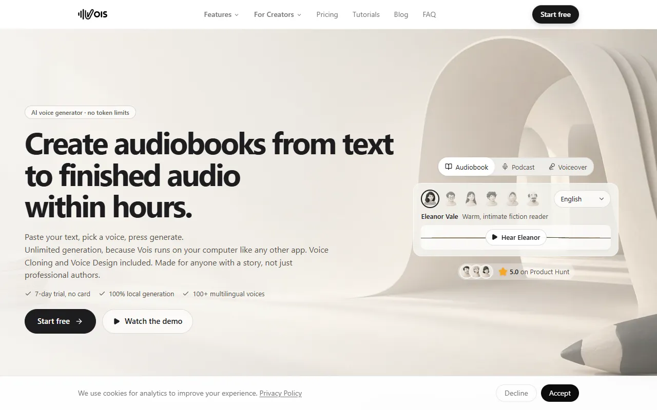 Vois website screenshot