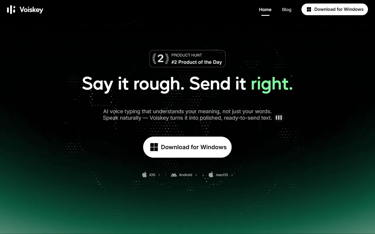 Voiskey website screenshot
