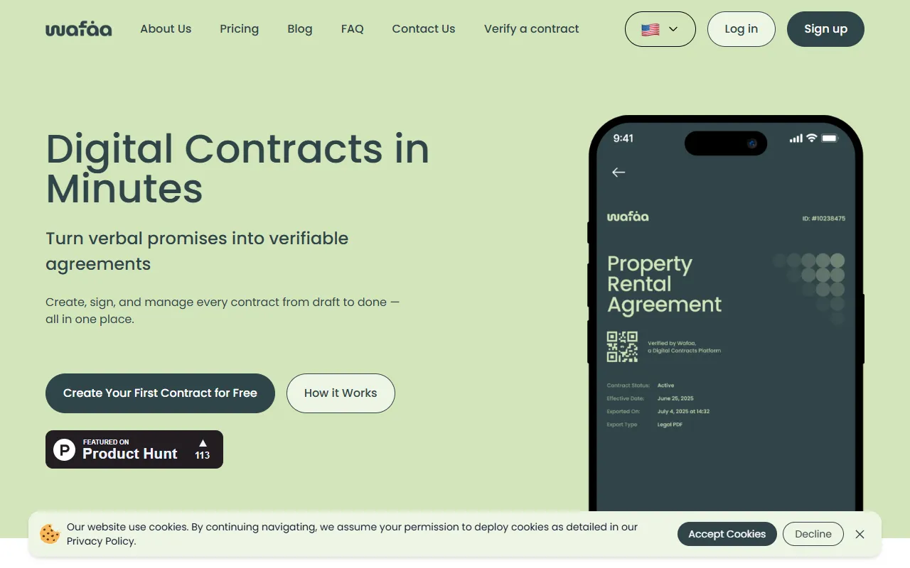 Wafaa.io website screenshot