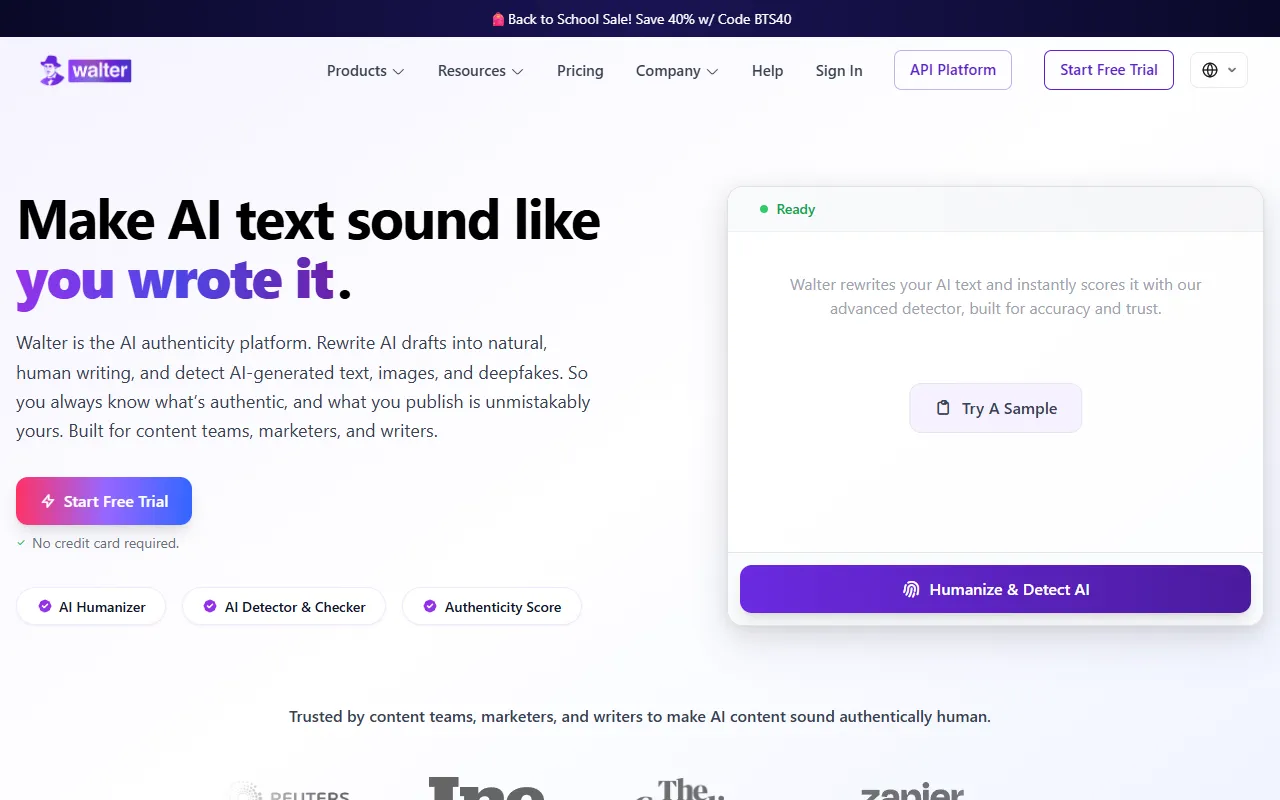 Walter Writes website screenshot