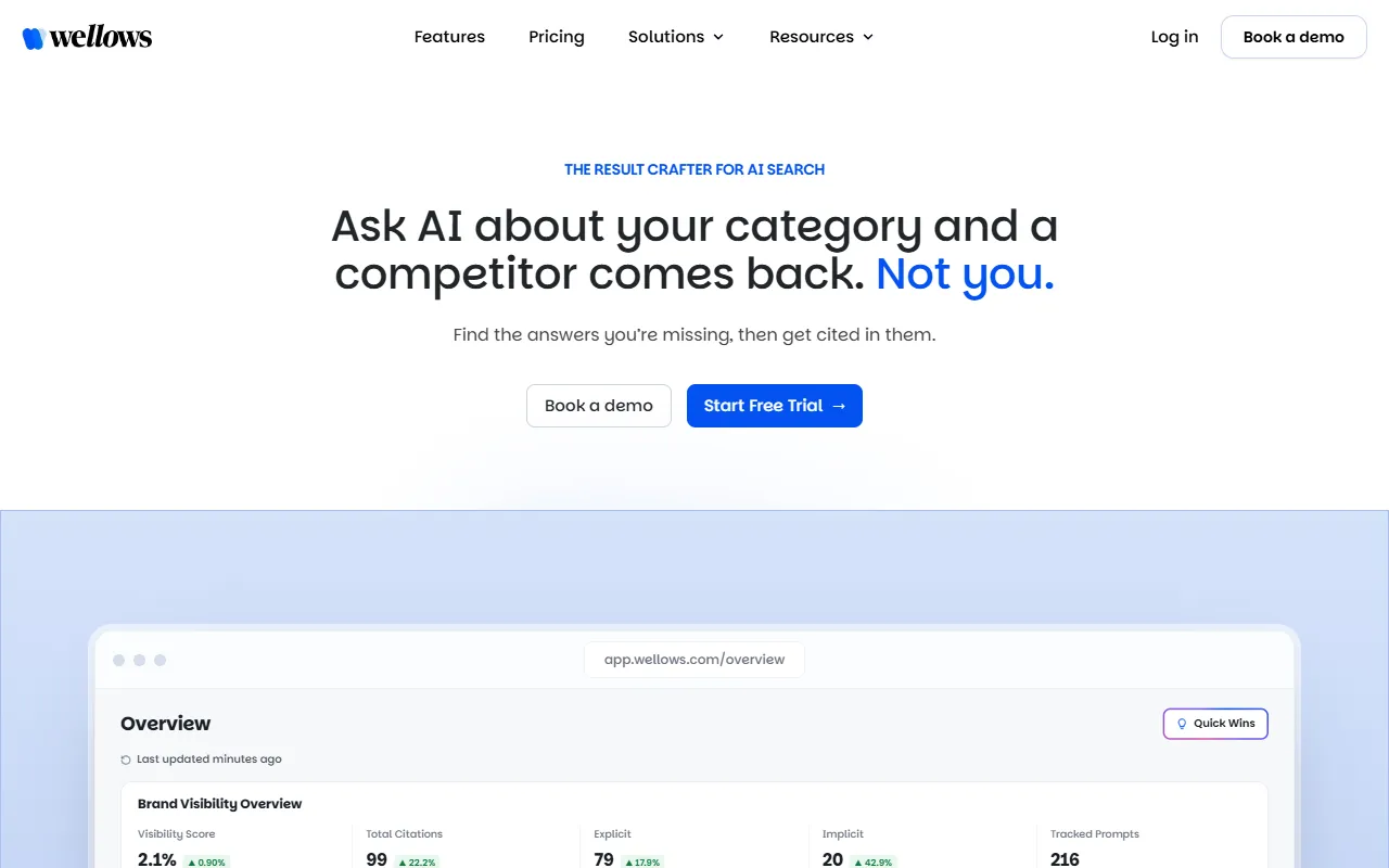 Wellows website screenshot