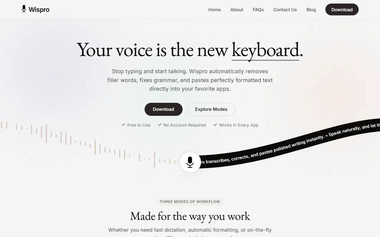 Wispro website screenshot