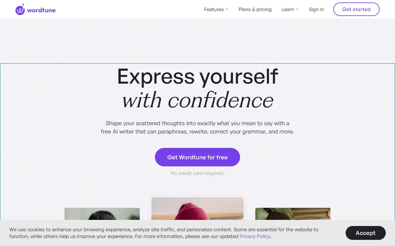 wordtune website screenshot