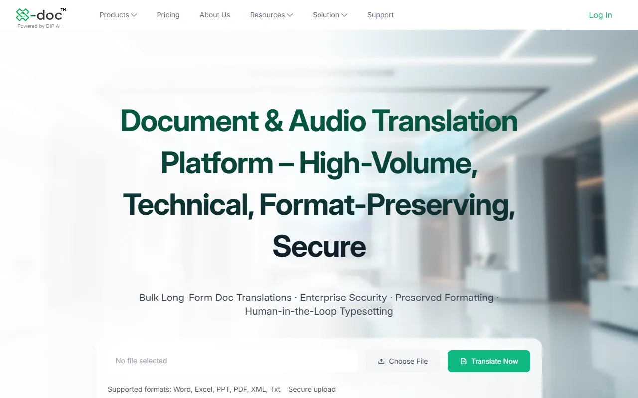 X-doc AI website screenshot