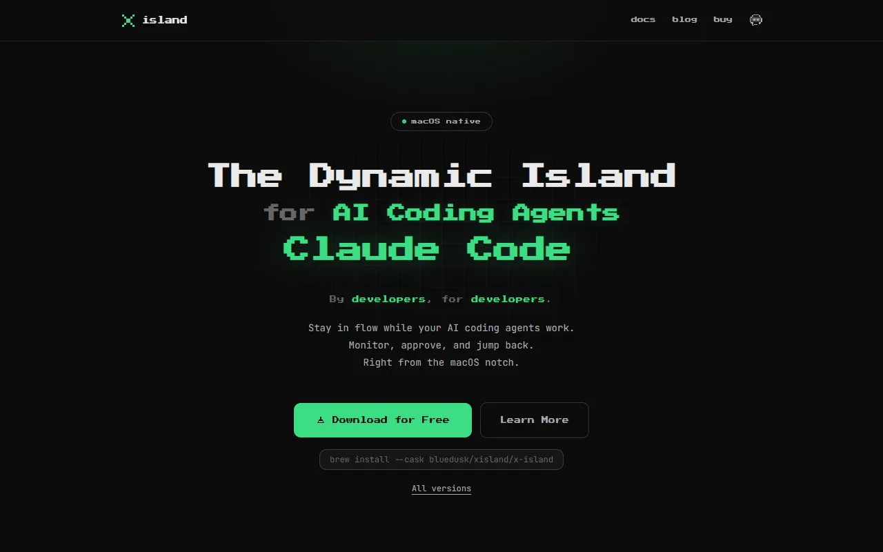 X Island website screenshot