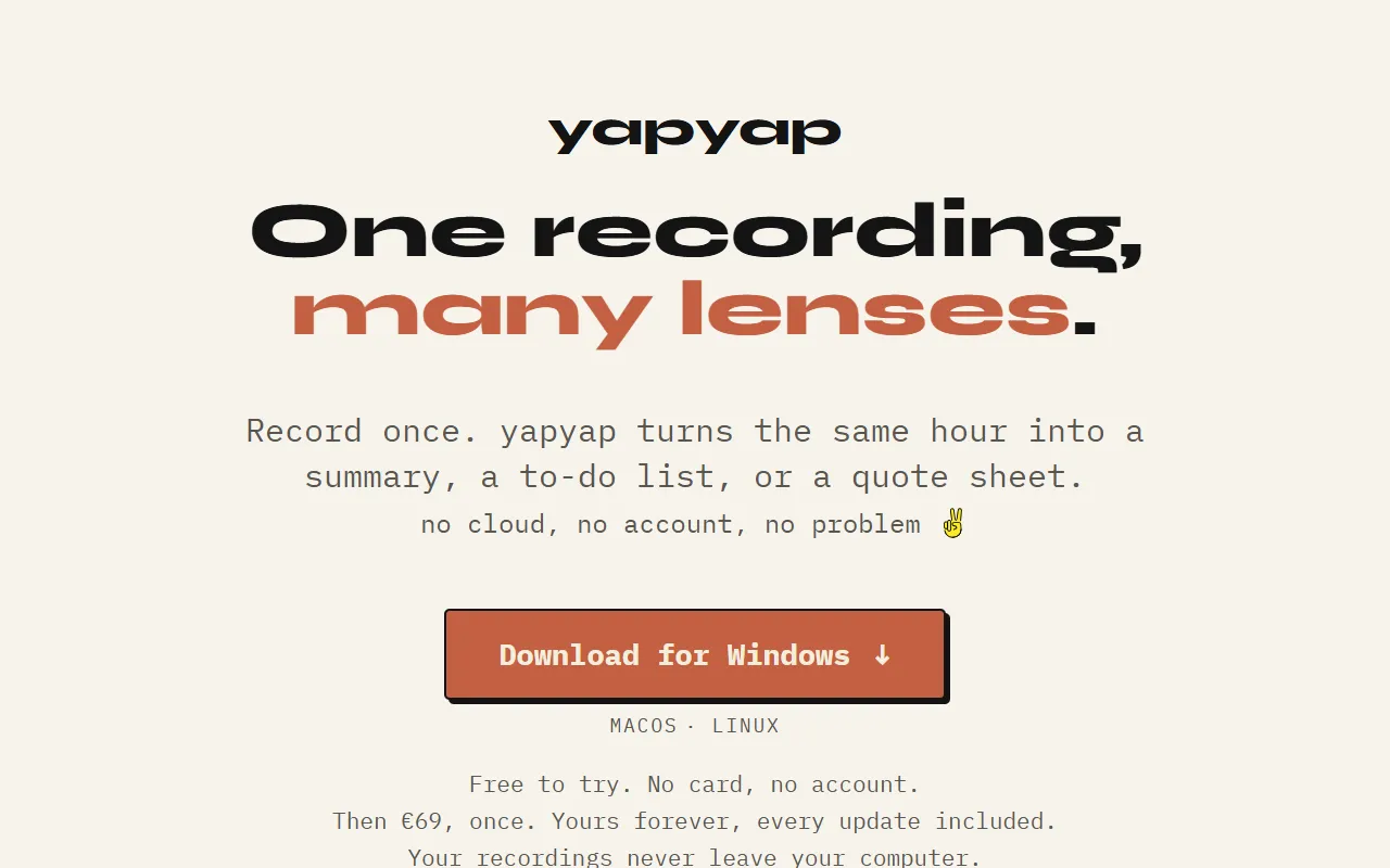 yapyap website screenshot
