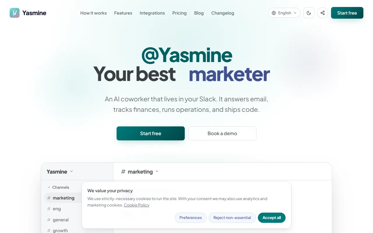 Yasmine Works website screenshot