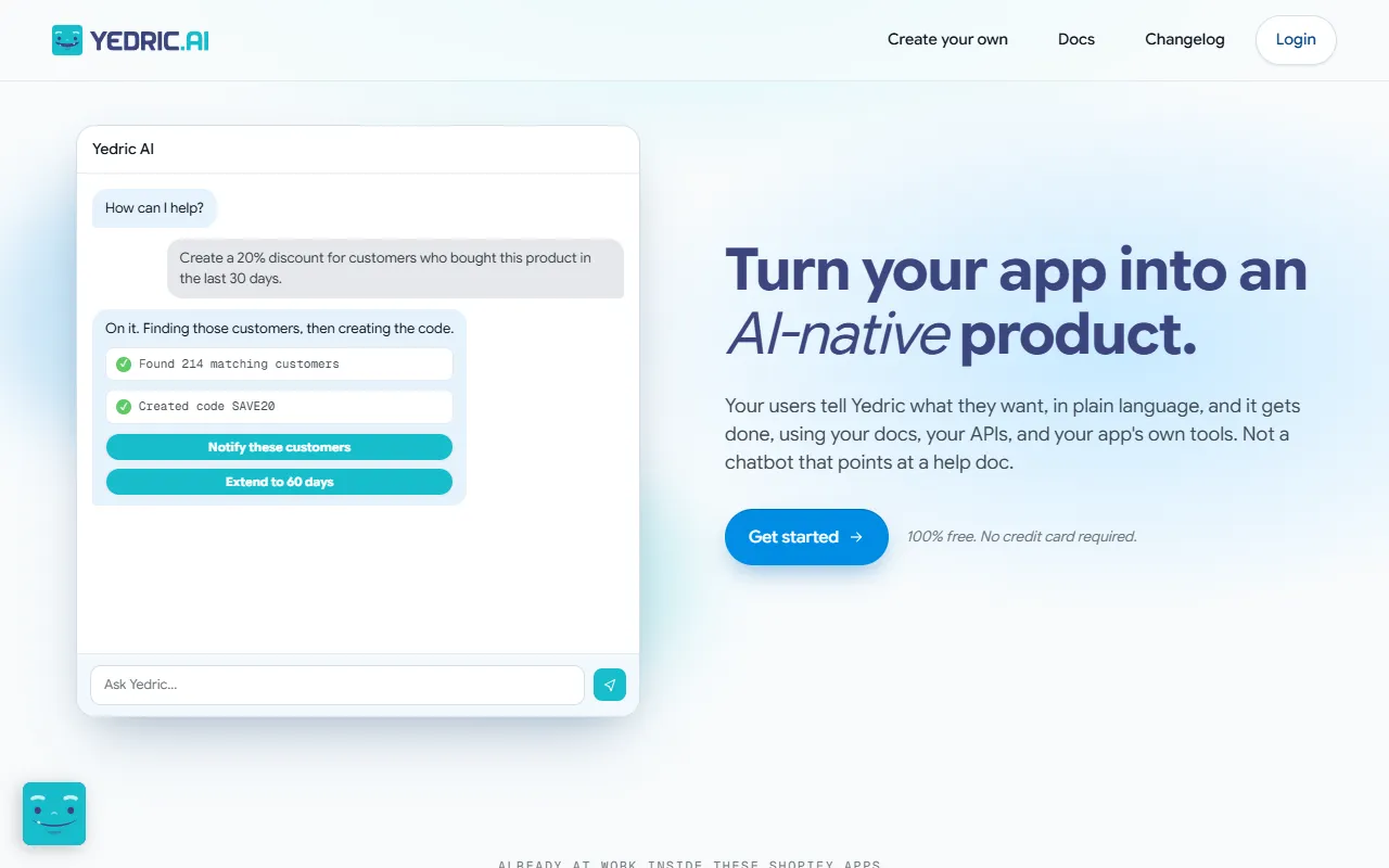Yedric.ai website screenshot