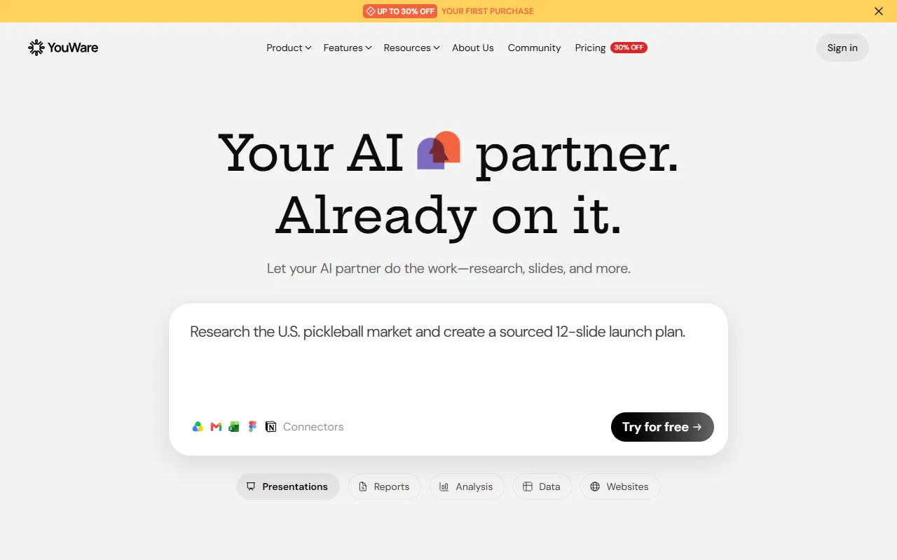 YouWare website screenshot