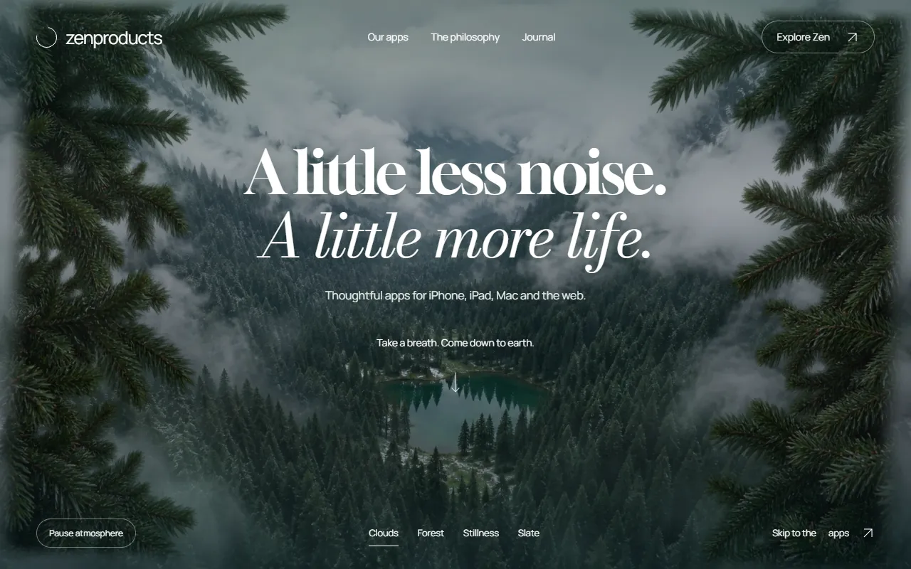 Zen Whisper website screenshot
