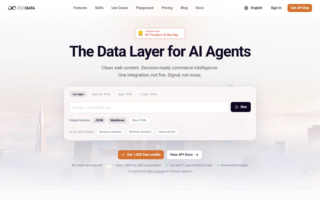ZooData website screenshot